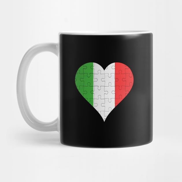 Italian Jigsaw Puzzle Heart Design - Gift for Italian With Italy Roots by Country Flags